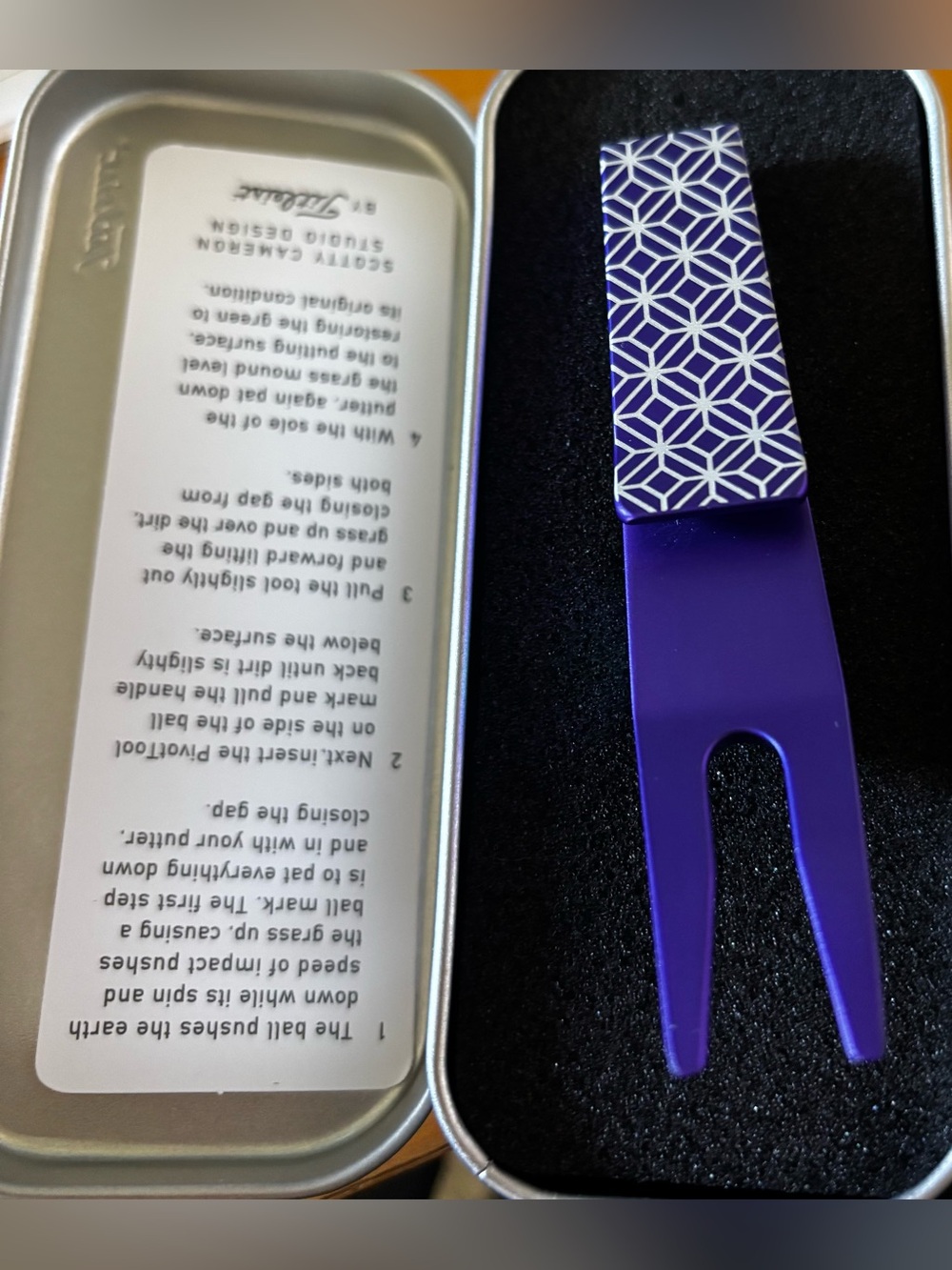 NWT SCOTTY CAMERON GALLERY Geo Purple Pivot Clip Tool w Silver Case Golf Golfing